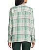 Allison Daley Plaid Long Sleeve Button Front Point Collar Blouse - Image 2
