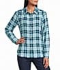 Allison Daley Plaid Long Sleeve Point Collar Button Front Blouse - Image 1