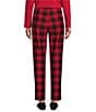 Allison Daley Plaid Straight Leg Pull-On Ponte Pants - Image 2