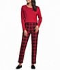 Allison Daley Plaid Straight Leg Pull-On Ponte Pants - Image 3
