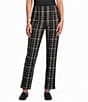 Allison Daley Plaid Straight Leg Pull-On Ponte Pants - Image 1