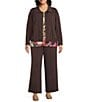 Allison Daley Plus Espresso Long Sleeve Point Collar Zipper Front Jacket, Color:Espresso - Image 6