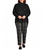 Allison Daley Plus Plaid Straight Let Pull-On Ponte Pants - Image 3