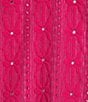 Allison Daley Plus Size 3/4 Sleeve Open-Front Eyelet Knit Cardigan, Color:Raspberry - Image 4