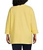 Allison Daley Plus Size 3/4 Sleeve Open Front Patch Pocket Cardigan, Color:Pineapple - Image 2