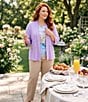 Allison Daley Plus Size 3/4 Sleeve Open Front Pointelle Cardigan - Image 5