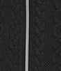 Allison Daley Plus Size Black Cable Quilted Sleeveless Two-Way Zip-Up Vest, Color:Black - Image 5