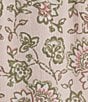 Color:Boho Floral Border - Image 4 - Plus Size Boho Floral Border Print Tie Split Round Neck Short Flutter Sleeve Blouse