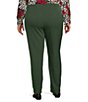 Color:Loden - Image 2 - Plus Size City Stretch Straight Leg Pull-On Pants