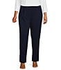 Color:True Navy - Image 1 - Plus Size City Stretch Straight Leg Pull-On Pants