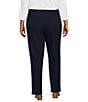 Color:True Navy - Image 2 - Plus Size City Stretch Straight Leg Pull-On Pants