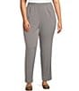 Color:Pearl Grey - Image 1 - Plus Size City Stretch Straight Leg Pull-On Pants