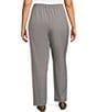 Color:Pearl Grey - Image 2 - Plus Size City Stretch Straight Leg Pull-On Pants
