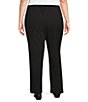 Color:Charcoal - Image 2 - Plus Size City Stretch Straight Leg Pull-On Pants