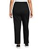 Color:Black - Image 2 - Plus Size Coordinating Straight Leg Pull-On Pant
