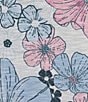 Allison Daley Plus Size Daisy Cascade Border Print Short Ruched Tie Sleeve Crew Neck Knit Top, Color:Indigo Daisy Cascade Border - Image 6