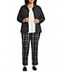 Allison Daley Plus Size Diamond Stitch Woven Quilt Long Sleeve Button Front Jacket - Image 3
