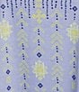 Allison Daley Plus Size Embellished Folk Stitch Print 3/4 Sleeve Crew Neck Knit Top, Color:Chambray Folk Stitch - Image 4