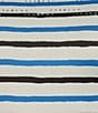 Color:Campanula Stripe - Image 4 - Plus Size Embellished Stripe Print 3/4 Sleeve Crew Neck Knit Top