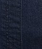 Color:Dark Indigo - Image 6 - Plus Size Embroidered Hem Pull-On Stretch Denim Capris