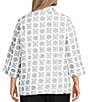 Allison Daley Plus Size Embroidery 3/4 Sleeve Point Collar Button Front Blouse - Image 2