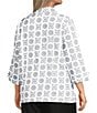 Allison Daley Plus Size Embroidery 3/4 Sleeve Point Collar Button Front Blouse - Image 4