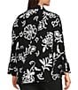Allison Daley Plus Size Floral Print 3/4 Flounce Sleeve Button Front Point Collar Top - Image 4