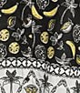 Allison Daley Plus Size Fruit Print Cap Sleeve Point Collar Button-Front Shirt, Color:Black/White Border Fruit Multi - Image 4