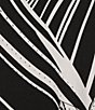 Allison Daley Plus Size Hibiscus Wave Print Short Ruched Tie Sleeve Square Neck Knit Top, Color:Black/White Hibiscus Wave - Image 6