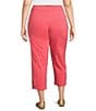 Allison Daley Plus Size Lattice Hem Pull-On Straight Leg Cropped Pants, Color:Sunkissed Coral - Image 2