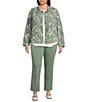 Allison Daley Plus Size Long Sleeve Button Front Point Collar Embroidered Jacket - Image 3
