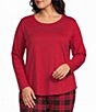 Allison Daley Plus Size Long Sleeve Crew Neck Knit Top - Image 1
