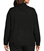 Allison Daley Plus Size Long Sleeve Envelope Neck Rib Trim Sequin Sweater - Image 2