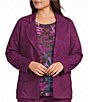 Allison Daley Plus Size Long Sleeve Open Front Notch Lapel Blazer Cardigan - Image 1