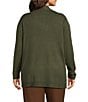Allison Daley Plus Size Long Sleeve Open-Front Rib Trim Cardigan - Image 2