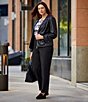 Color:Black - Image 4 - Plus Size Luxe Suede Straight Leg Pull-On Pants