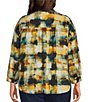 Allison Daley Plus Size Multi Check 3/4 Sleeve Button Front Point Collar Blouse - Image 2