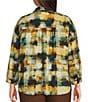 Allison Daley Plus Size Multi Check 3/4 Sleeve Button Front Point Collar Blouse - Image 2