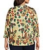 Allison Daley Plus Size Multi Spot 3/4 Sleeve Boat Neck Knit Top - Image 2