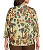 Allison Daley Plus Size Multi Spot 3/4 Sleeve Boat Neck Knit Top - Image 2