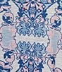Allison Daley Plus Size Pink Folk Tile Print Short Sleeve Keyhole Neck Knit Top, Color:French Rose Pink Folk Tile - Image 4