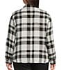 Allison Daley Plus Size Plaid Long Sleeve Button Front Point Collar Top - Image 2