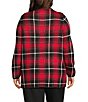 Allison Daley Plus Size Plaid Long Sleeve Open-Front Rib Trim Cardigan - Image 2