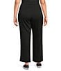Allison Daley Plus Size Pull-On Waist Straight Leg Knit Pants, Color:Black - Image 2