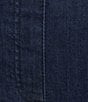 Color:Dark Indigo - Image 4 - Plus Size Side Slit Pull-On Stretch Denim Skimmer Capri Pants