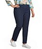 Allison Daley Plus Size Straight Leg Stretch Denim Elastic Waist Pull-On Pants - Image 1