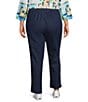 Allison Daley Plus Size Straight Leg Stretch Denim Elastic Waist Pull-On Pants - Image 2