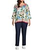 Allison Daley Plus Size Straight Leg Stretch Denim Elastic Waist Pull-On Pants - Image 3