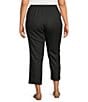Allison Daley Plus Size Straight Leg Stretch Denim Elastic Waist Pull-On Pants, Color:Black - Image 2