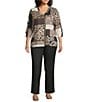 Allison Daley Plus Size Straight Leg Stretch Denim Elastic Waist Pull-On Pants - Image 3